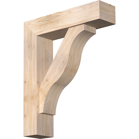 Ekena Millwork Funston Block Smooth Bracket w/ Offset Brace, Douglas Fir, 7 1/2"W x 30"D x 36"H BKT0806X30X36FST05SDF
